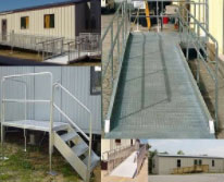 Order a wheelchair ramp or steel stairs for trailers