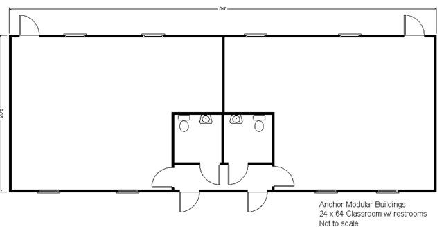 A bathroom floor plan