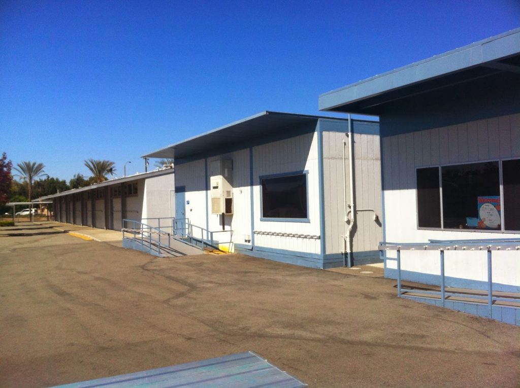 Modular Portable Classrooms on a school site.