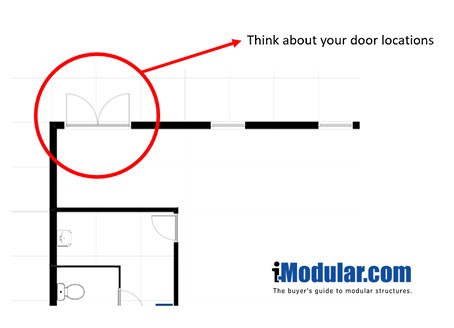 Modular building floor plan door location