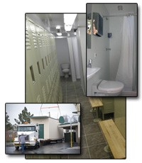 Shower and toilet modular trailer