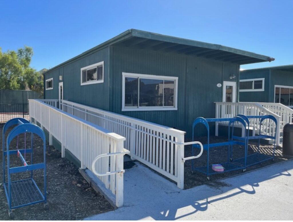 This used portable classroom was installed with a permit that took three months to complete.