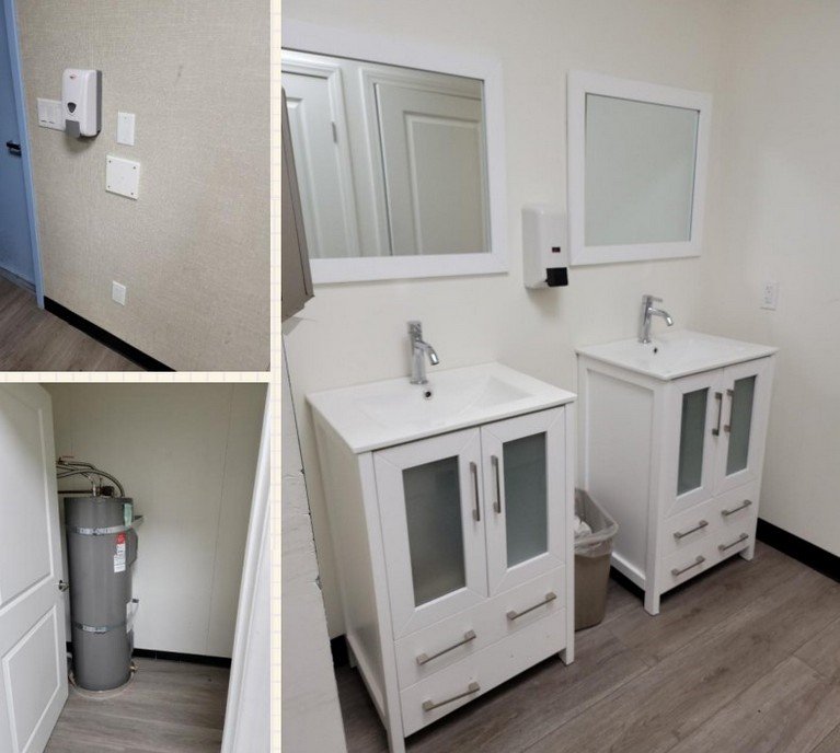 Used 24' x 40' modular restroom building for sale – interior Used 24' x 40' modular restroom building for sale – interior