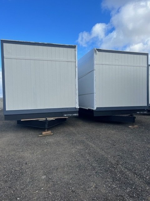 Used 24' x 60' modular locker room building for sale – exterior end Used 24' x 60' modular locker room building for sale – exterior end