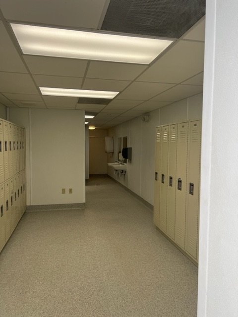 Used 24' x 60' modular locker room building for sale – locker area Used 24' x 60' modular locker room building for sale – locker area