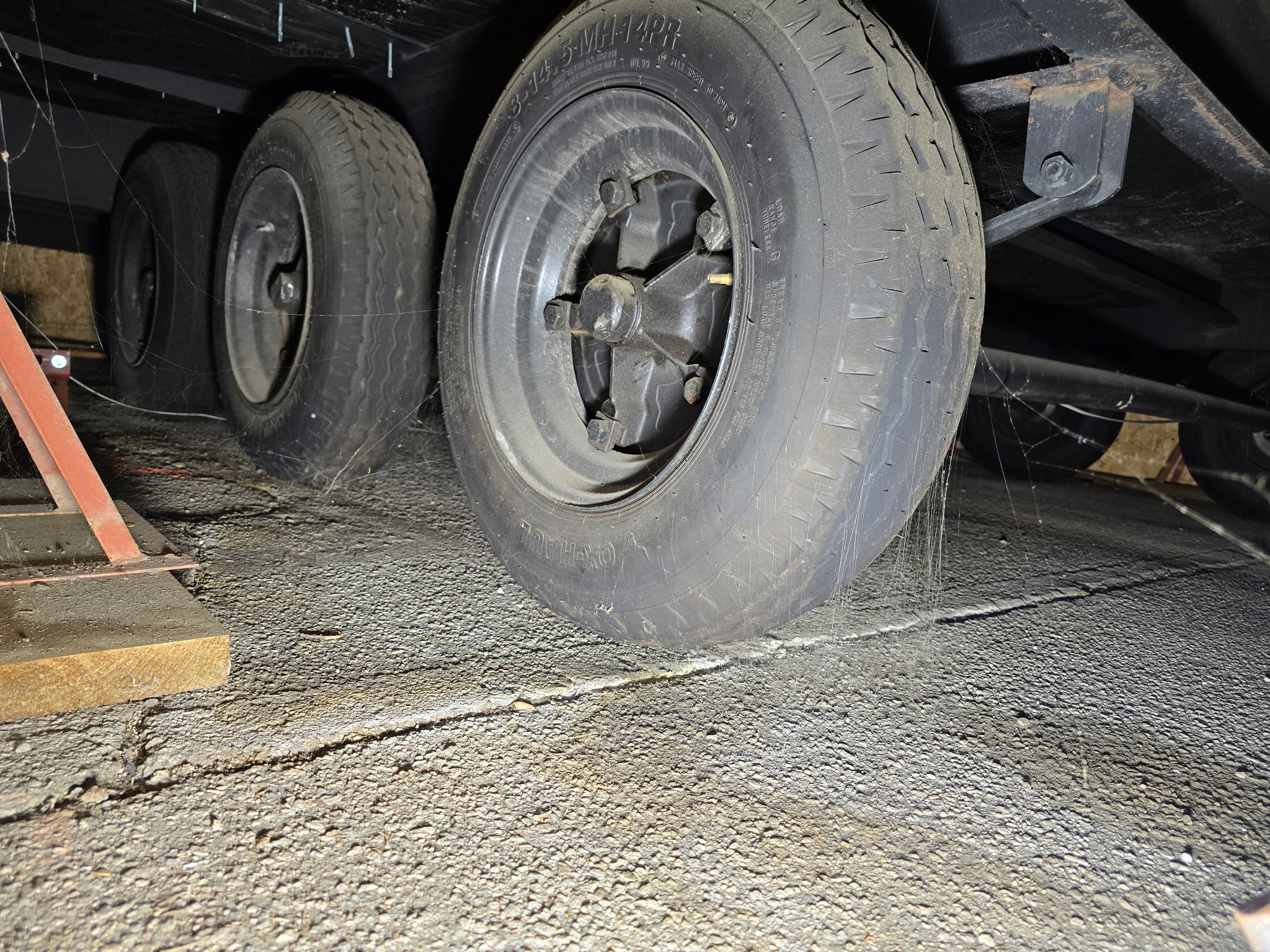 Used 14' x 30' modular office for sale – axles and tires still under the unit